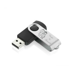 Pen Drive Giratório Metálico 16 GB Personalizado Frete Grátis - Mínimo 20