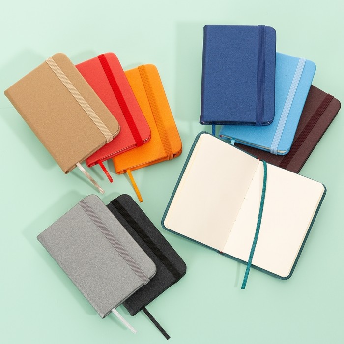 Mini Caderneta tipo Moleskine Personalizada Frete Grátis - Mínimo 100