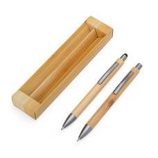 Kit Ecológico Caneta e Lapiseira Bambu Personalizado Frete Grátis - Mínimo 150