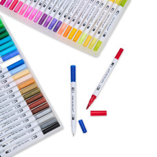 Kit Canetinhas Ponta Dupla Com 48 Cores Personalizado 