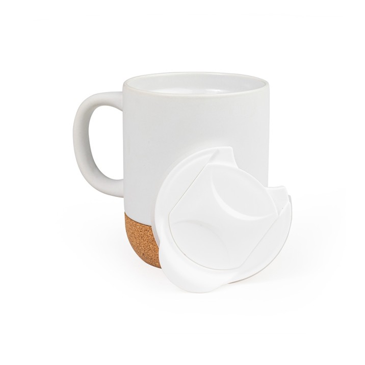 Caneca Porcelana e Cortiça 350 ml Personalizada Frete Grátis - Mínimo 10
