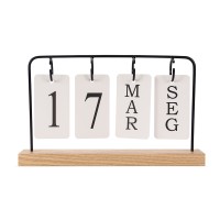 Calendário Permanente em Madeira e Alça de Me...