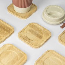 Kit Porta-Copos Bambu com 6 Peças Personalizado Frete Grátis - Mínimo 30