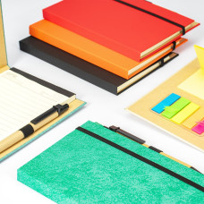 Bloco de Anotações com Autoadesivos e Caneta Personalizados Frete Grátis - Mínimo 30