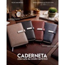 Caderneta Couro Sintetico - Mínimo 20