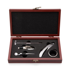 Kit Vinho 5 Peças em MDF Personalizado | Brinde Corporativo Premium