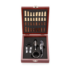 Kit Vinho com Jogo de Xadrez em MDF Personalizado | Brinde Corporativo Premium
