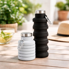 Garrafa Retrátil em Silicone 500ml com Mosquetão Personalizada | Brinde Corporativo Funcional