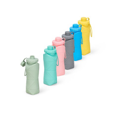 Garrafa Dobrável em Silicone 600ml Livre de BPA Personalizada | Brinde Corporativo Funcional