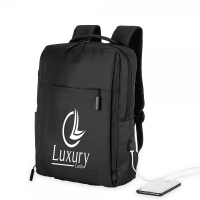 Mochila de Nylon Notebook 15,6" USB Personalizada Frete Grátis - Mínimo 10