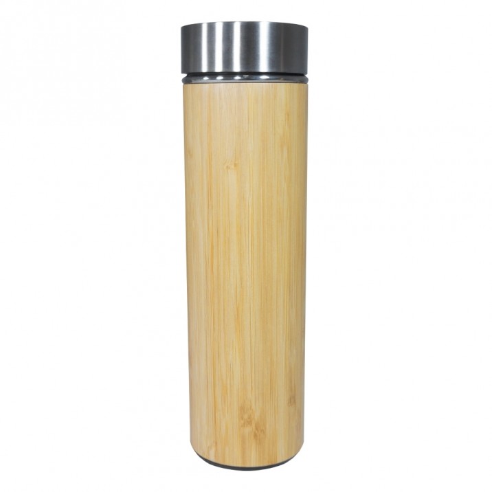 Garrafa Bambu Parede Dupla 500 ml com Infusor Personalizada Frete Grátis - Mínimo 10