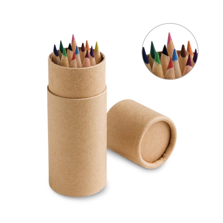  Caixa com 12 lápis de cor personalizada Frete Grátis - Mínimo 100