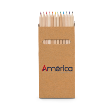 Caixa de Cartão com 12 Lápis de Cor Personalizada Frete Grátis - Mínimo 100