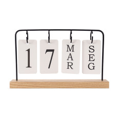 Calendário Permanente em Madeira e Alça de Metal Personalizado Frete Grátis - Mínimo 10