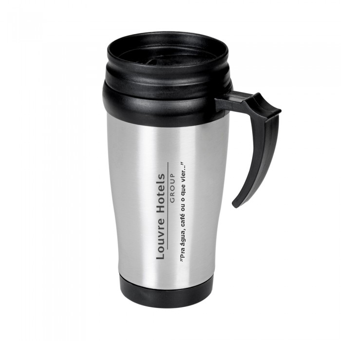 Caneca Inox 400 ml Personalizada e Frete Grátis - Mínimo 30