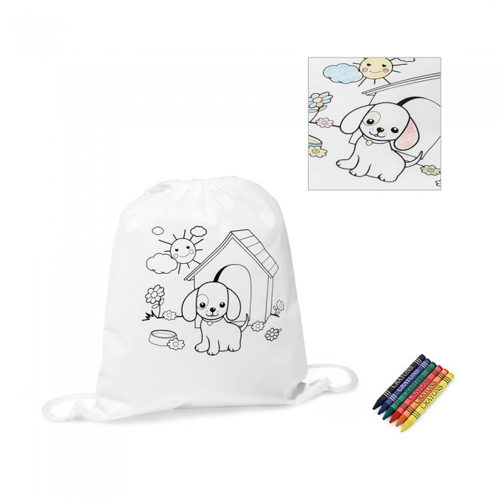  Mochila Saco para Colorir Personalizada Frete Grátis - Mínimo 50