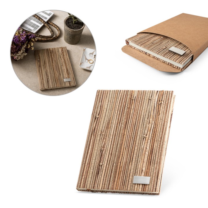 Caderno A5 em Palha Natural Personalizado Frete Grátis - Mínimo 