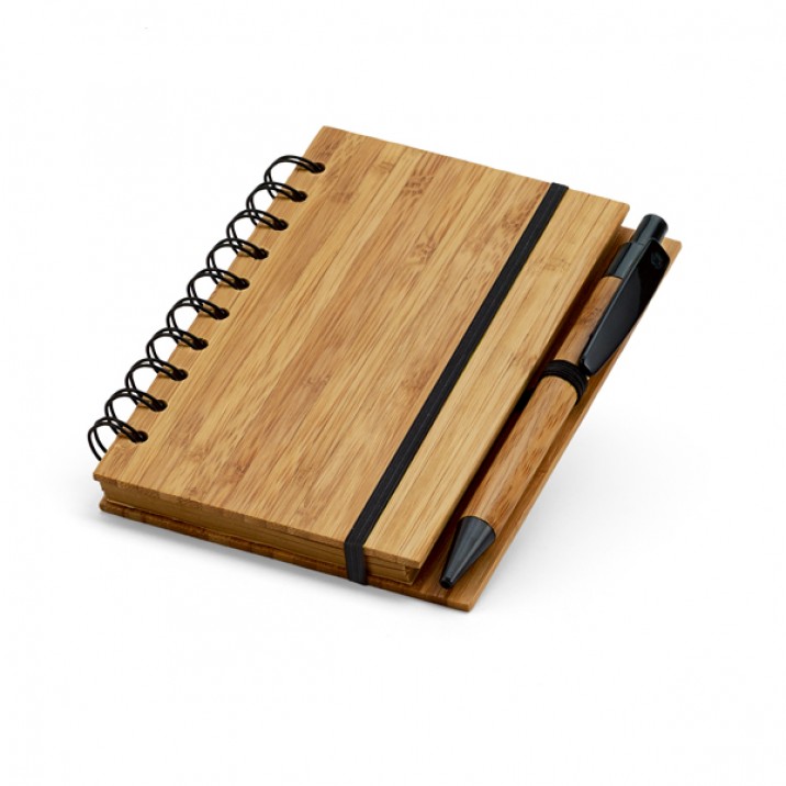 Caderno e Caneta Bambu Personalizados Frete Grátis - Mínimo 20