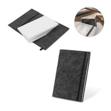 Caderno A5 Capa em Feltro 100% Reciclado,160 Pág. Pautadas Personalizado Frete Grátis - Mínimo 20